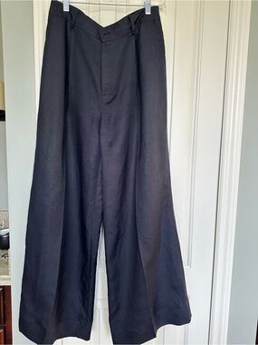 Ralph Lauren Navy Wide-Leg Dress Pants Size8, 29” hem